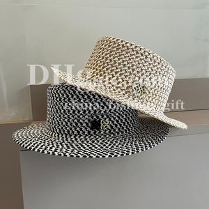 Luxe emmer hoed duizend rooster vogelpatroon hoed ontwerper hoed brede rand heer heer platte top emmer hoed reizen strand zonbescherming hoed