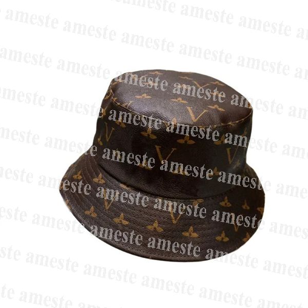 Chapeaux de seau de luxe Chapeau en cuir de concepteur pour hommes femmes Casquette de pêcheur Casquette Chapeaux de plage Lettres de soleil Marque de mode Chapeau à large bord plat