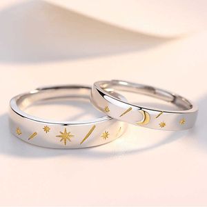 Luxe Bvlgr top sieraden accessoires ontwerper vrouw Nieuwe Zon Maan Ster Paar Ring Eenvoudig en Verstelbaar Licht Luxe Lange Afstand Minnaar Herdenkingscadeau sieraden