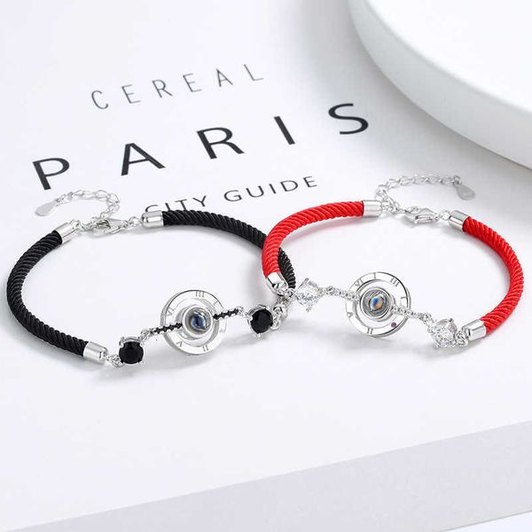 Luxe Bvlgr top bijoux accessoires designer femme Baojia's New 100 Language Couple Bracelet Une paire de corde tissée noire et rouge Love Memory Projection Bracelet