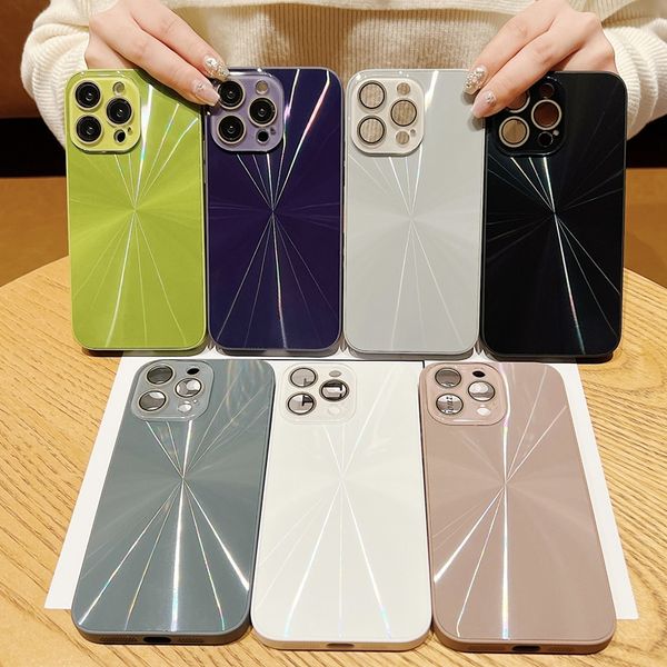 Bling Arctic Aurora Pet Cajones para iPhone 15 Pro Max 14 Plus 13 12 11 Luxury Hard Plastic PC Soft Tpu Fashion CD Camera de cámaras Protector Propiedad móvil Piel