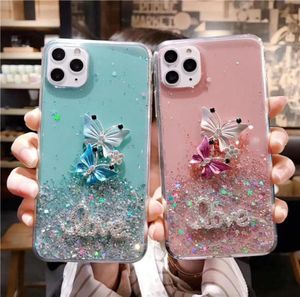 Couverture papillon de luxe pour Iphone 11 Pro Max 7 8 PlusCase Glitter Drop Blue Cases pour Iphone Xr Xs Max 6 6S Plus Case Cover Etui3650019