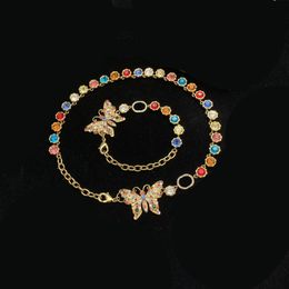 Luxe vlinder sieraden ontwerper choker ketting roestvrijstalen armbanden 18k goud vergulde dames kristallen cubaanse gouden ketting hangerse sieraden voor kerstcadeaus