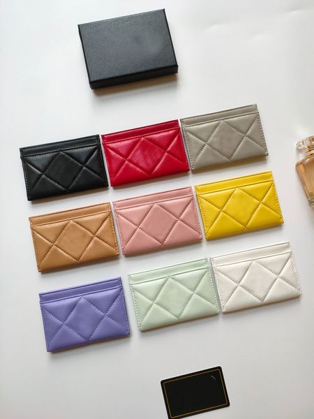 Luxury C Brand Fashion Fashion Woman Wallet Card Card Card Pattern Caviar Caviar Lambsky Wholesale Small Mini Coin Wallet Designer Pastes Color Pebble Leather