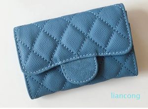 Luxe c fashion designer dameskaart vrouw kleine mini portemonnee pure kleur Pebble leer met doos