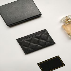 Luxury C Fashion Woman Carte Holder Classic Match Caviar Quilted Wholesale Gold Hardware Small Mini Black Wallet Designer Pebble Leath 262T