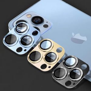 Étuis de protection d'objectif d'appareil photo de luxe anneau en métal caméras arrière étui en verre trempé pour Apple iPhone 14 13 12 11 Plus Pro Max protecteurs d'écran de téléphone portable