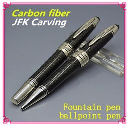 Luxury carbon fontein pen geweldige personages serie John F Kennedy Special Edition JFK Clip Roller Ball Ballpoint Pens met cadeau BO6477720