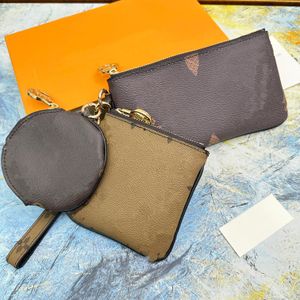 Titular de la tarjeta de lujo Diseñador Monedero Monedero Monedero Llavero Monedero Monedero 2023 Cartera de diseñador para mujer Moda de cuero de alta calidad Conjunto de 3 piezas Monederos Paquete de tarjeta de crédito