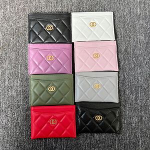 Mode luxe mini cc portefeuille sac de créateur femme hommes caviar rose porte-cartes porte-clés portefeuilles de qualité supérieure en cuir matelassé pochette à clés porte-passeport d'embrayage porte-monnaie