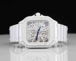 Luxe Carters Diamonds Watch Vvs Moissanite Skelet met Bezel Setting Handgemaakte zilveren hiphop sieraden uurwerk