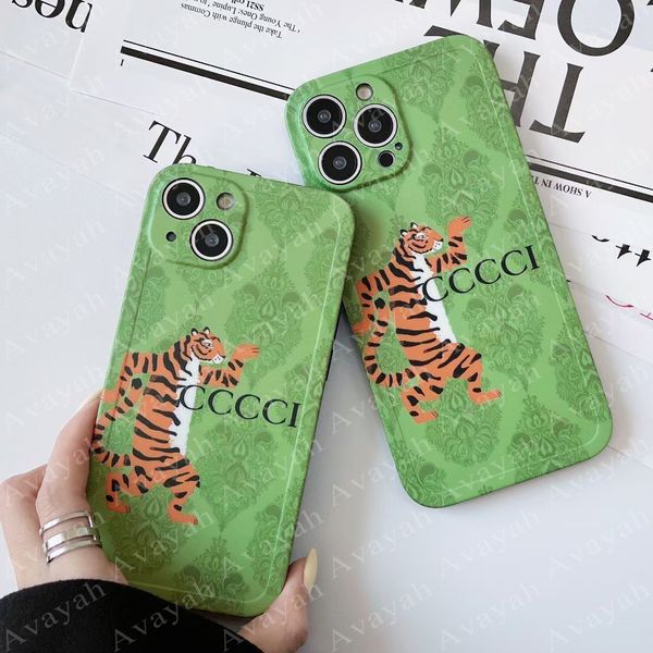 Estuches de teléfono de diseño de tigre G de dibujos animados de lujo para iPhone 14 13pro 14pro 14plus 13 12 12pro 11 Pro Max X Xs Xr 8 7 Plus Cute Print Back Shell Case Cover iPhone14