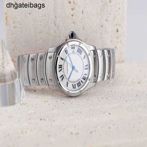 Luxe Carttis horloge Ct Zwitserse automatische mechanische horloges Mooie Santos Cougar zilveren Romeinse datum Lm