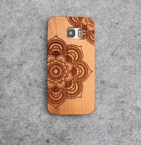 Fundas de madera talladas de lujo para Iphone 5 6 6s plus 7 funda de teléfono funda de madera de bambú Real para Samsung Galaxy S6 S7 edge S5