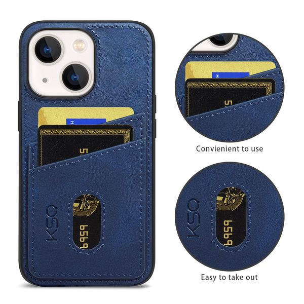 Étuis de luxe Business Double poche portefeuille fente pour carte de crédit couverture arrière pour iPhone 14 13 Pro Max 11 12 Mini XR X XS Max 6 7 8 Plus étui en cuir PU