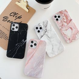 Luxury cases Fashion Marble IMD Cover Case voor iPhone 13 11 12 14 Pro Max 13 12 Mini X XR XS Max 10 7 8 Plus SE Soft Anit Knock -hoesjes