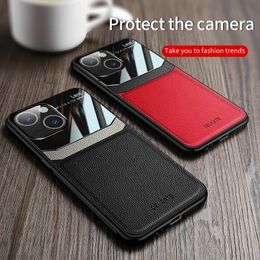 Fundas de lujo para iPhone 15 14 Plus Funda trasera de cuero PU para iPhone 14 12 13 11 Pro Max Fundas iphone14 iphone13 iphone12 mini Coque