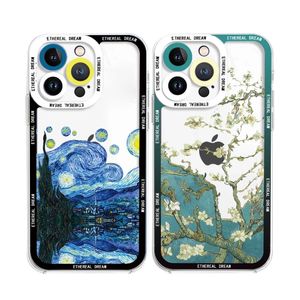 Coques de luxe Van Gogh Peinture à l'huile Clear Phone Cases Pour Iphone 13 12 11 Pro Max 7 8 Plus SE X XS XR 14 Promax Coques Transparentes