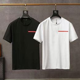 Luxe Casual mens T-shirt New Wear designer Manches courtes 100% coton de haute qualité en gros noir et blanc taille prad tshirt tee