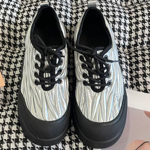 Luxe vrijetijdsschoenen designer dames Mary Jane vintage platform leren damesschoenen zwart bruin zilver gekreukeld kalfsleer