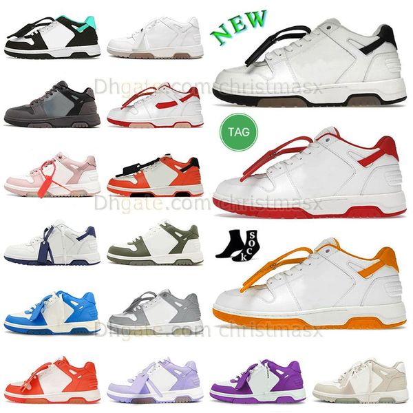 Zapatos casuales de lujo fuera de las zapatillas de deporte de la oficina Rojo Naranja Blanco Negro Hombre para mujer Diseñador OOO Mocasines Zapato para caminar Vintage Cuero desgastado Zapato plano Plataforma Scarpe