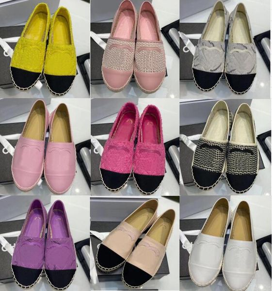 Luxe Casual Femmes Chaussures Espadrilles Été Designers Dames Plat Plage Demi Pantoufles Mode Femme Mocassins Pêcheur Toile Taille de chaussure 36-42