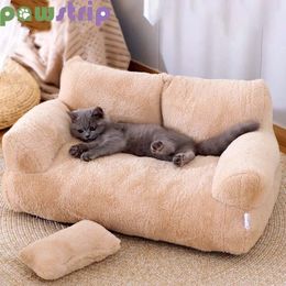 Luxe kattenbed super zachte warme huisdierenbank voor kleine honden katten afneembaar wasbaar wasbaar niet-slip kitten puppy slaapbed huisdier benodigdheden 240327