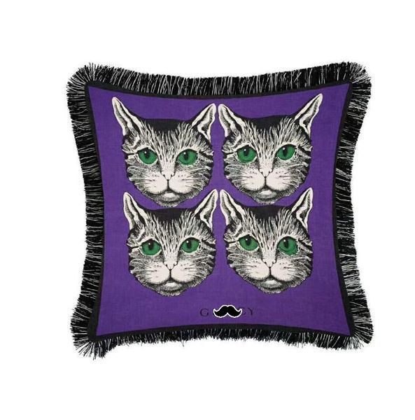 Cojín decorativo de gato de lujo HDesigner, cojín clásico de moda con letras G, Textiles para el hogar, funda de almohada para sofá y coche, alta calidad