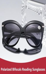 Luxury Cateye Polaris Bifocal Lecture Sun Glassements Femmes Presbyopie Péorches Cat Eye Sunglasses Diopter 10 à 308234289