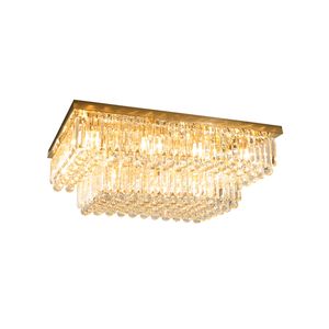 Luminaire de plafond de luxe lustre en cristal moderne éclairage rectangulaire décoratif intérieur pour la décoration de la chambre à coucher du salon