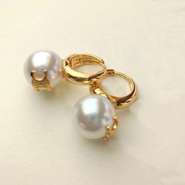 Boucles d'oreilles de créateur de cercle de perle de luxe Big Pearl Circle pour femmes 18 km argent vintage aretes oorbellen brincos a nombres