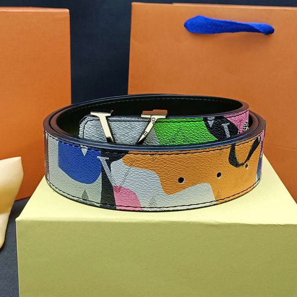 Cerámica de lujo Hebilla colorida Cinturón de hombre Diseñador de moda Cinturón informal Ancho 3,8 cm Chip NFC clásico Cinturones de mezclilla de negocios para hombre y mujer al por mayor
