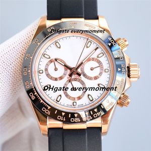 Luxe keramische herenhorloges 116518 116519 Automatisch mechanisch tijdcode 40 mm waterdicht horloge ETA7750 904L rubberen band TW fabriek roestvrijstalen polshorloge-1