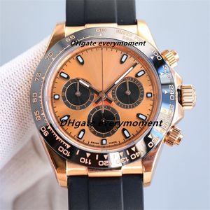 Montres de luxe en céramique pour hommes 116518 116519 Code horaire mécanique automatique 40 mm Montre étanche ETA7750 904L Bande de caoutchouc TW Factory Montre-bracelet en acier inoxydable