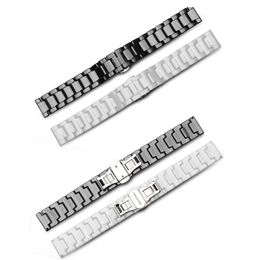 Luxe keramische horlogebanden 20mm 22mm met Butterfly Clasp Watch Band Strap voor Samsung Gear Sport Bands Polsriem Bracelet met pinnen