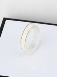 Luxury Ceramics Gold Ring For Women Men Designer Ring Mens Bands Band G Letter Black White Couple039s Jewelry Anniversary Gift3715872