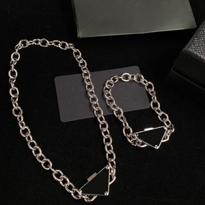 Luxe ketting driehoek designer kettingen unisex armbanden zilveren cuba ketting armband sieraden sets met doos