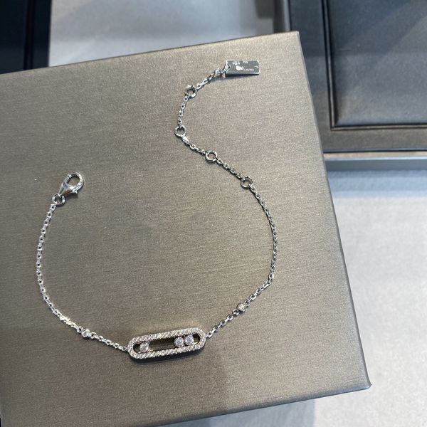 Bracelet à breloques de luxe de qualité supérieure en argent sterling S925 de marque de créateur, bracelet à breloques en cristal mobile creux pour femmes, bijoux cadeau de fête