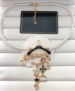Luxe charme mode diamant kettingen designer merk sieraden accessoires brief choker hang ketting trui ketting
