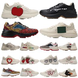 Lüks Chaussures Bayan Ayakkabısı Rhyton Platformu Günlük Ayakkabılar Spor Ayakkabıları Tasarımcı ayakkabıları Bej erkek kadın Eğitmenler Bayan Tasarımcılar İçin Vintage Sneaker kutusu ile