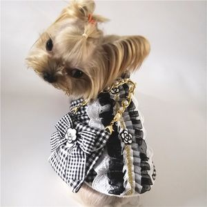 CHIHUAHUA LUJO VESTIDO PLAID PET Ropa para perros para perros pequeños Mascotas Ropa Yorkshire Lindo chaleco Francés Bulldog Traje XS-3XL T200710