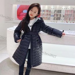 Luxe kinderen puffer donsjassen met capuchon mode winddicht hooide zwart blauwe jassen kinderen meisjes jongens uitloper baby designer kleding lang kinderkleding skipak