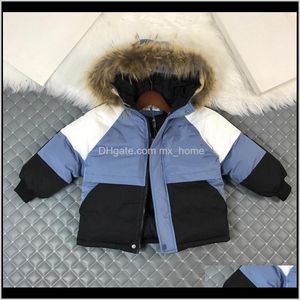 Vêtements de luxe pour enfants garçons et filles veste rembourrée épaisse avec col en fourrure véritable détachable manteau Ocy9U de haute qualité 5Inlw