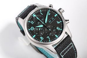 Luxe chronograaf 41 herenhorloge titanium kast cal.69385 automatisch uurwerk 46 uur gangreserve blauwe wijzerplaat saffierkristal klassiek horloge 4 kleuren