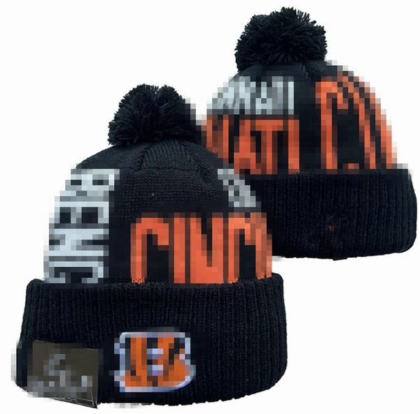 Lujo Cincinnati''Bengals''Beanies Beanie diseñador Winter Bean hombres mujeres Diseño de moda sombreros de punto otoño gorro de lana letra jacquard unisex cálido cráneo Deporte Gorro de punto a7