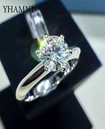 Luxury Classic 1 Carat Lab Diamond Ring 18KRGP Stamp Wit Gold Pt Wedding Engagement Sieraden voor vrouwen Gift4539280
