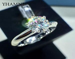 Luxe Klassieke 1 Karaat Lab Diamanten Ring 18KRGP Stempel Wit Goud Pt Bruiloft Verlovingssieraden Voor Vrouwen Gift7691909