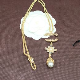 Collier classique de luxe plaqué or 18 carats, bijoux à la mode, pendentif avec grandes perles, cadeau de mariage, bijoux de haute qualité, 16 styles