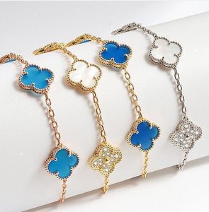 Luxury Classic 4 / Four Leaf Clover Charm Bracelets Chain de créateur 18K Shell pour fille Médinage Mère de la fête