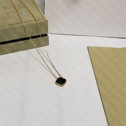 Luxe classique 4 trèfle à quatre feuilles pendentif colliers chaîne de créateur en or 18 carats pour fille mariage fête des mères mode Jewelr292D